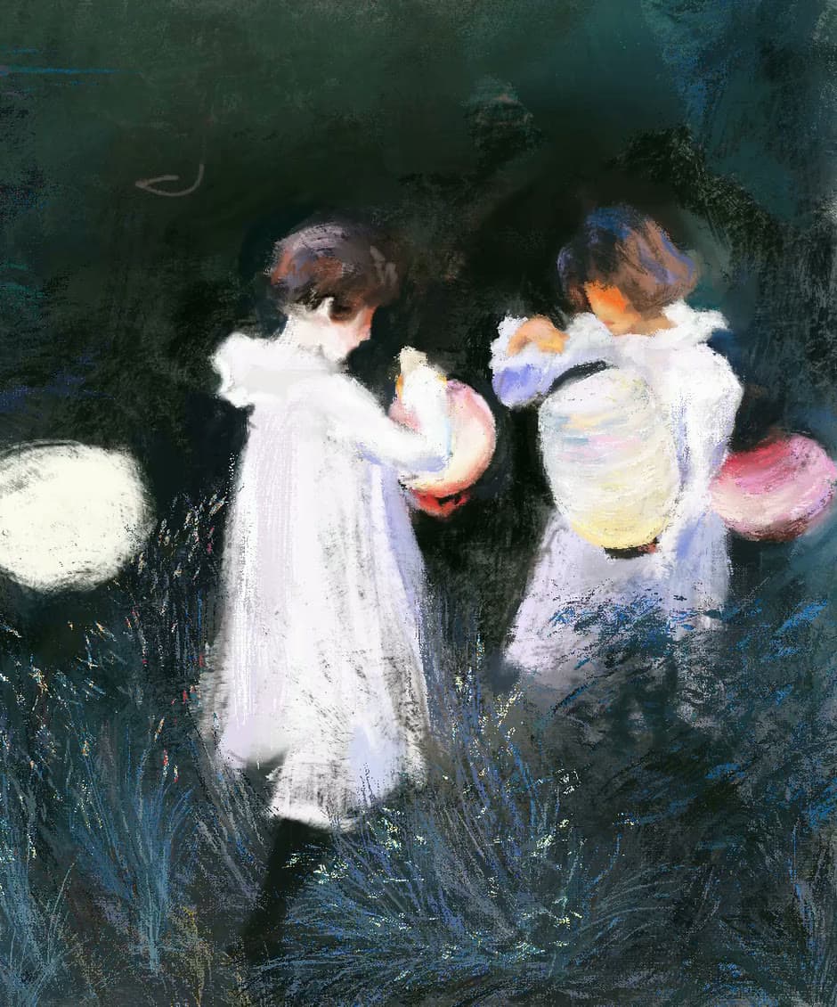 Study of John Singer Sargent's Carnation, Lily, Lily, Rose, painted by D. Y. Ruah with RuahStash Oils Procreate brushes thumbnail